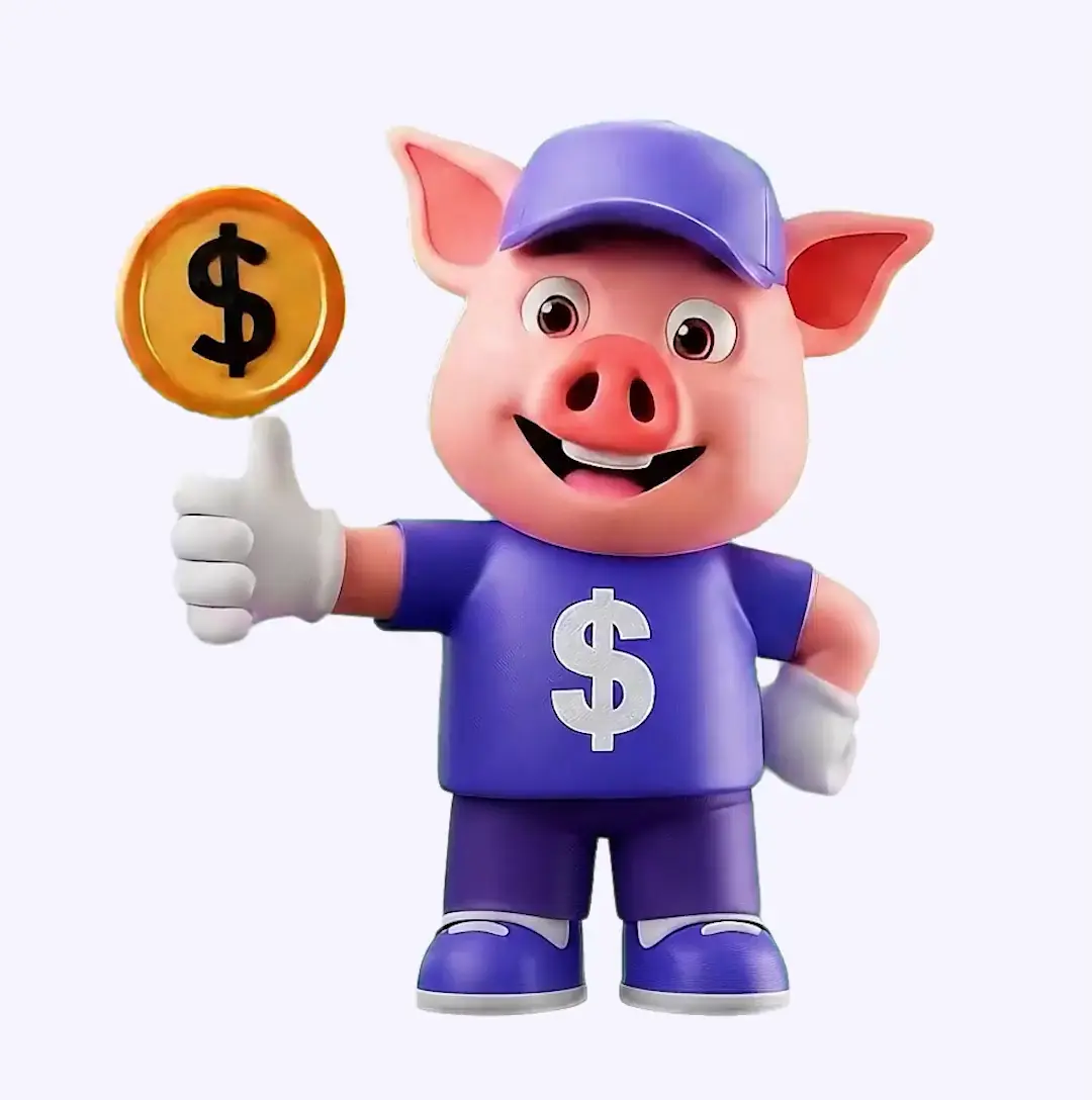 Animação de uma mão colocando moeda em um cofrinho